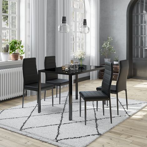 Esszimmerstuhl Grand, Schwarz, 42.5 x 48 cm 4er Set, Vicco