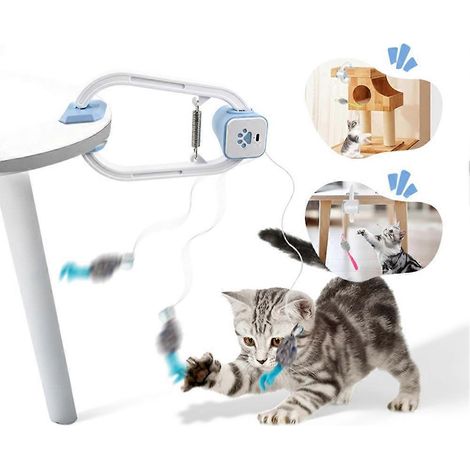 Jouet suspendu pour chats d'intérieur avec clochette intégrée - Stimule l'instinct de chasse, jeu mains libres idéal pour les moments de jeu en intérieur et en appartement (1/5)