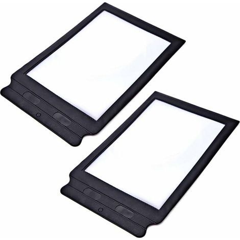 A4 Pleine Page Loupe de Lecture,2 Pack Grande Lecture Loupe 3 X Rectangulaire Loupe Malvoyant en Plastique pour Personnes Agées Vieux Père Mère (1/5)