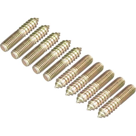 M10x50mm Vis Double Filetage Boulon 12pcs Double Extrémité Cheville pour Bois Meuble (1/5)