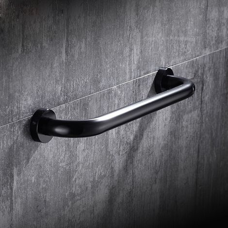 Barre dAppui Pour Salle De Bain, Poignée De Sécurité Pour Douche, Antidérapante Barre dAppui 30 CM Pour Salle De Bain, Baignoire, Toilette (Noir) (1/4)