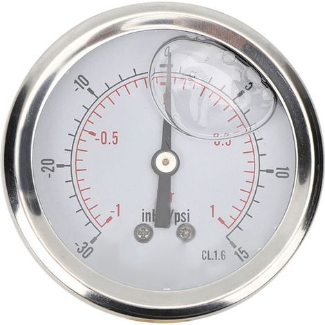 TSPGGZ60Z41bar 1/4BSP Y60 Manometro assiale a vuoto riempito d'olio, strumento di misurazione (1/5)