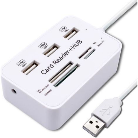 Hub USB - Type-C - USB 2.0/3.0 - Lecteur De Carte Mémoire - 6 Ports - 1 Unité