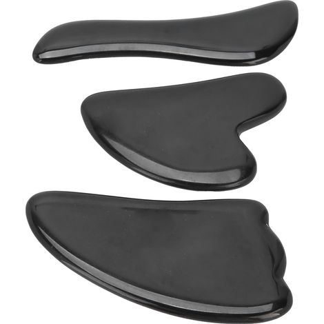 Grattoir de Gua Sha en Obsidienne pour Soins du Visage et Détente Corporelle - Kit de Massage Thérapeutique (1/5)