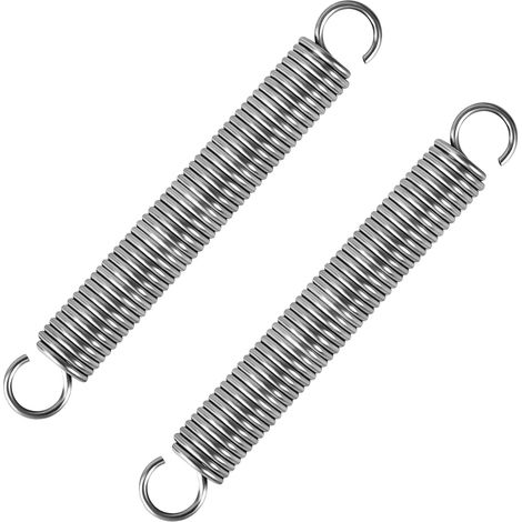 2 Pièces - Ressort De Traction - Ressort En Acier Inoxydable - Avec Double Crochet - Pour Tentes Et Trampolines - Argenté - 90x1,5cm (1/5)