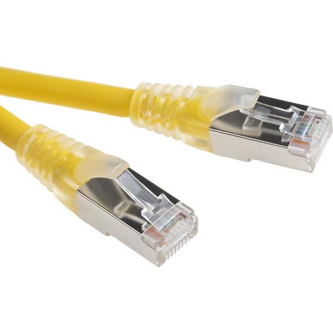 Câble cat 6 Avec connecteur / , F/UTP, gaine LSZH Jaune, 5m ( Prix pour 1 )