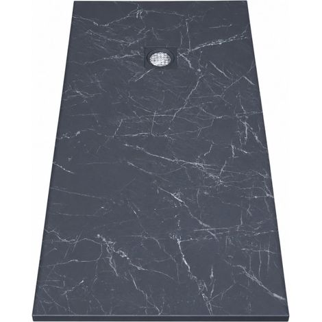 Receveur de Douche Extra-Plat 160x90x3cm O'DESIGN Alicante Solidstone Marbre Noir - ALICANTE160x90MN (1/3)