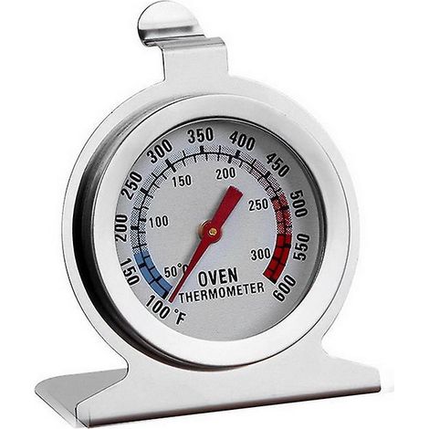 Ofenthermometer mit Sofortanzeige, Edelstahl, Küchenthermometer, 50–300 °C / 100–600 °F
