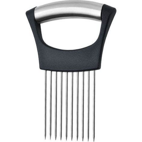 Fourchette à oignons, noire, 14,2 x 9,5 cm, 1 pièce Ustensile de cuisine, attendrisseur à viande, fixateur, coupe-légumes et fruits (1/5)