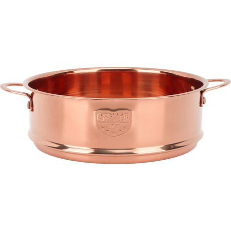 Dampfgaraufsatz mit Doppelgriff, Abtropfkorb aus Edelstahl 304 für Brötchen und Gemüse, roségoldene Farbe. (1/5)