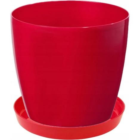 Soucoupe décorative rouge pour pot de fleurs, 12,6 x 1,8 cm, en plastique