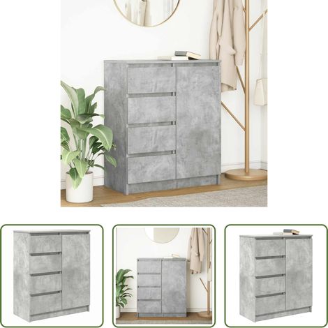 Schubladen - Sideboard mit Schubladen Betongrau 71x35x84 cm Holzwerkstoff (1/5)
