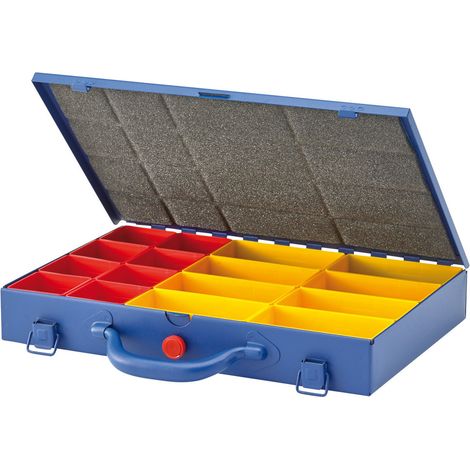 Casier de rangement en métal à 16 boîtes en plastique interchangeables, Dimensions : 330 x 220 x 50 mm