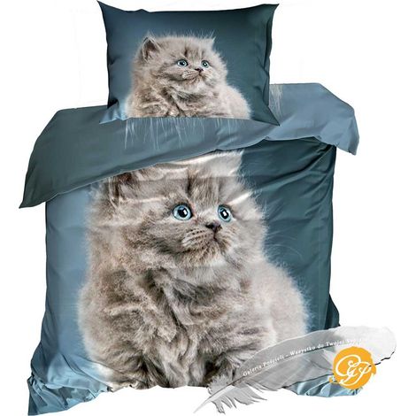 Ropa de cama de satén de algodón 3D de 140x200cm para gato persa