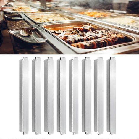 Kit de 8 barres d'adaptation en acier inoxydable de 30 cm (12 pouces) - Séparateur de réfrigérateur pour hôtel et restaurant : barres d'adaptation pour table (1/5)