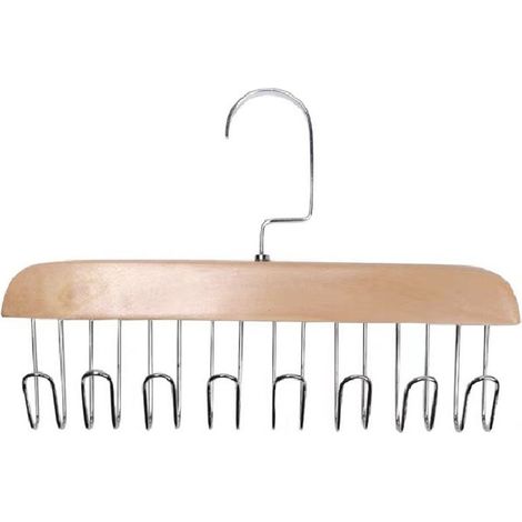 8 Crochets Cintre multifonctionnel sans perforation support de capuchon en bois et acier inoxydable pour dortoir étudiant kaki (1/4)