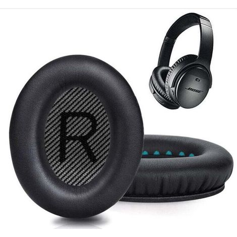 Coussinets de rechange pour casque professionnel, housse en mousse souple pour casque supra-auriculaire Bose Quietcomfort Series (noir) (1/4)