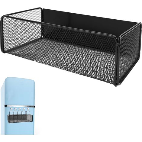 Porta spezie magnetico da appendere al frigorifero, non necessita di fori - Ripiano magnetico per frigorifero - Ripiano da cucina da appendere - Nero (1/5)