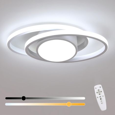 COMELY® Plafoniera LED dimmerabile, plafoniera LED rotonda moderna da 39 W, 4387 LM, con telecomando, lampada da soffitto LED argento 3000 K-6500 K per soggiorno, camera da letto, sala da pranzo, stud (1/5)