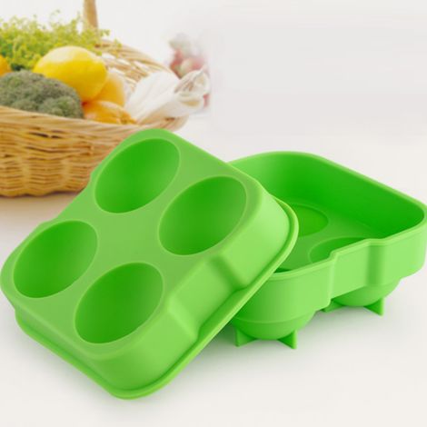 Moules à glaçons sphériques en silicone, moules à glaçons en forme de ballon de football avec couvercles, moules à glaçons réutilisables pour cocktails