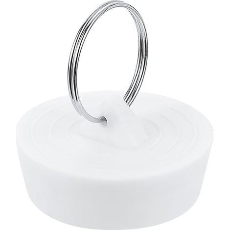 Bouchon D'évier en Caoutchouc, Bouchon De Vidange De Baignoire pour 1-3/8" à 1-1/2" Joint De Bouchon D'évier avec Anneau De Suspendu pour Salle De Bain Cuisine Buanderie, Blanc (1/5)