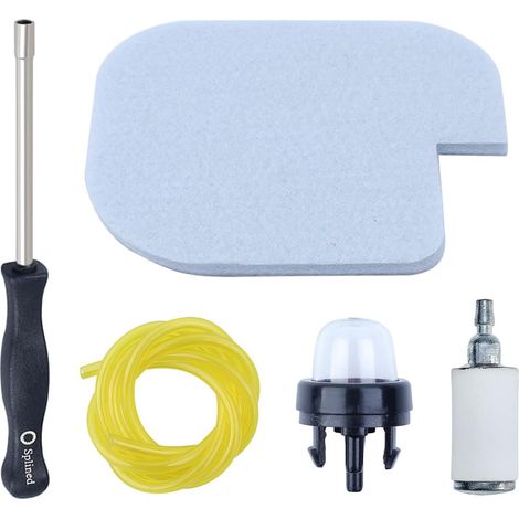 Kit de filtre à air pour tronçonneuses Poulan, ensemble 5 en 1 avec filtre à air, filtre à carburant, tuyau de carburant, pompe d'amorçage, tournevis pour carburateur (1/5)