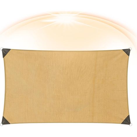 Voile d'Ombrage Protection UV Respirante avec Anneau Métallique - Auvent de Plage pour Extérieur pour Patio Gazebo Pergola Jardin Terrasse Camping Pique-Nique Fête Été Adultes (1/5)