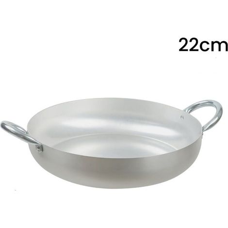 TRADE SHOP - Tegame In Alluminio Pentola Con 2 Manici Metallo Da ø20 A 30 Cm Utensile Per Cucina -    -diametro 22cm   -