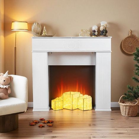 Kaminmöbel - Dekorative Konsole - Modernes Design - 107x19x100 cm - Reinweiß
