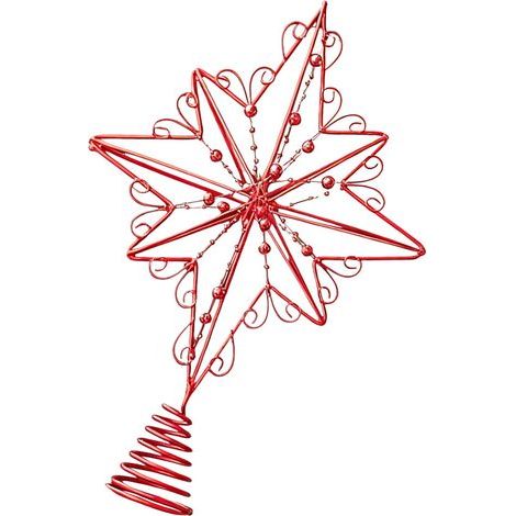 Accessoire de sommet d'arbre de-Étoile rouge à huit branches (1/2)
