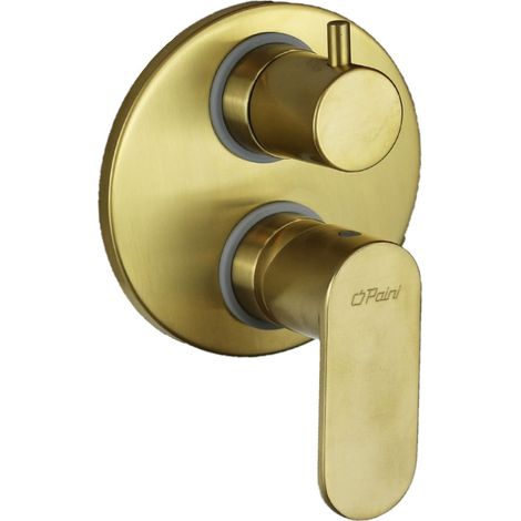 Mezclador de ducha empotrado con 2 salidas en oro cepillado Paini Domus 18PJ6911 2 salidas - Oro cepillado (1/2)