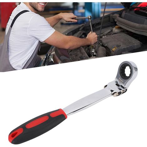 Jeu de 7 clés à cliquet à tête interchangeable, clé à cliquet à tête réglable, jeu de clés à dégagement rapide, 8, 10, 13, 14, 17, 19 mm. (1/5)