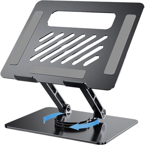 Laptopständer aus Aluminiumlegierung – 360° drehbar – Höhenverstellbarer, faltbarer Laptopständer – Tablet-Ständer – Geeignet für Laptops, Tablets und Smartphones (1/5)