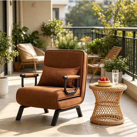 Stilvoll Schlafsofa,Elegantes Sesselbett,Convertible Schlafstuhl,Ausdehnbarer TV-Stuhl mit verstellbarer Rückenlehne(nur mit Schlafstuhl) (1/5)