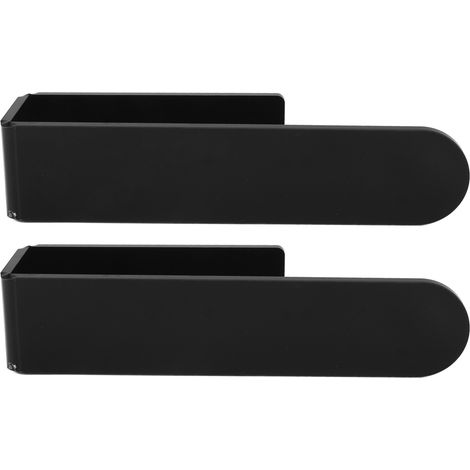 Support essuie-main autocollant forme U gain de place acrylique mural barre anneau serviette pour salle de bain noir (1/5)