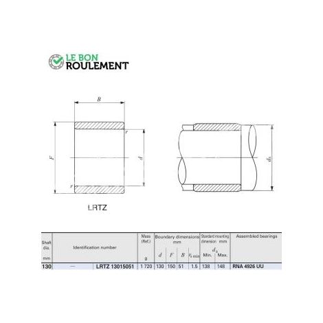 Bague acier intérieure LRTZ13015051-IKO