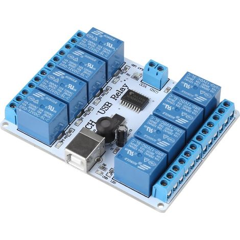 DC 12V Relais 8 Canaux Contrôle par USB Module Programmable Contrôle Informatique pour Robotique d'Automatisation (1/5)