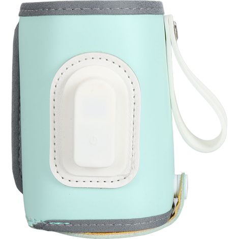 Chauffe-biberon portable vert avec contrôle de température et affichage en temps réel, idéal pour la maison et l'extérieur. (1/5)
