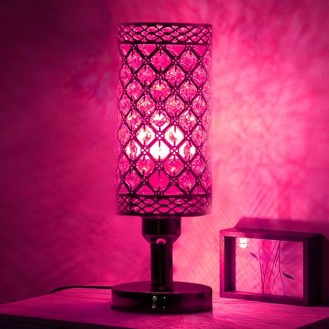 TD001 Lampe en cristal moderne, lampe de table glamour pour chambre, salon, bureau (1/2)
