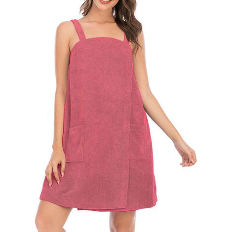 1 Robe-serviette avec bretelles, poche intégrée, séchage rapide, pour douche, spa, piscine, voyage (1/5)