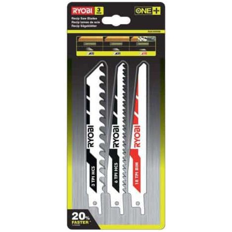 RYOBI Lot de 3 lames One+ spéciales scie sabre sans fil RAK3RBWM (1/7)