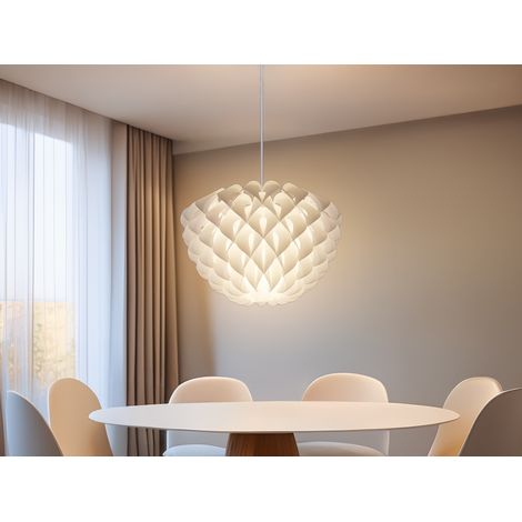 Skandinavische LED Pendelleuchte 1-flammig Lampenschirm Weiß, Ø 40cm