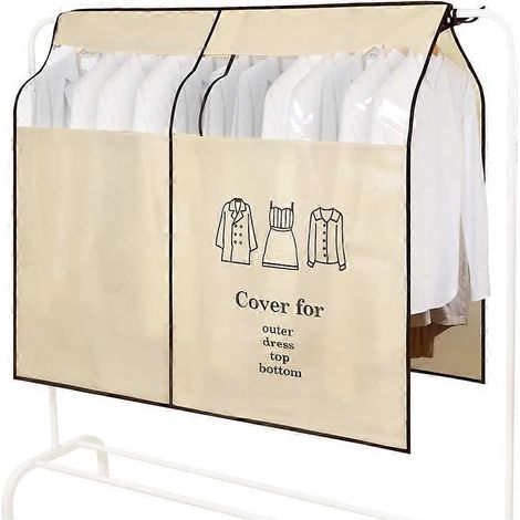 Housses à vêtements transparentes anti-poussière pour vêtements, protection universelle pour portants à vêtements, housses pour chemises, costumes, manteaux et vêtements (91 x 1 (1/5)
