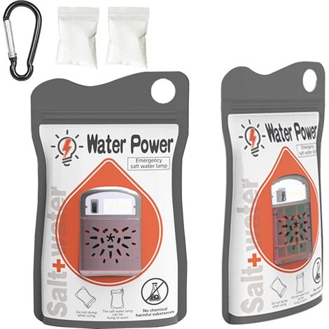 1 pièce Lampe à eau salée, éclairage extérieur, lampe de secours sans piles, pour les activités de plein air, le camping, autonomie de 120 heures.