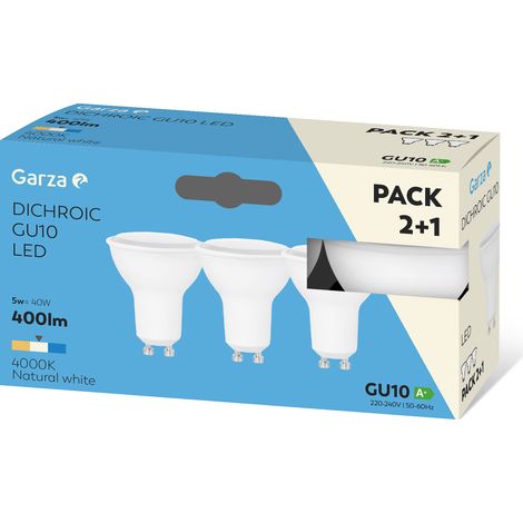 Bombillas LED GU10 5W 110º 400 lumenes  Pack 2+1
