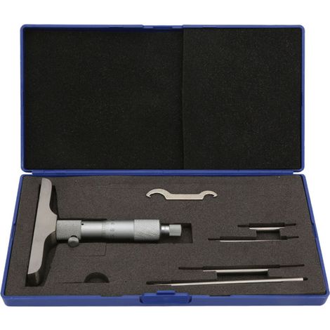 Micrómetro de profundidad de cabeza redonda de alta precisión GAGE ​​Herramienta de medición (0-100 mm 4in) (1/5)