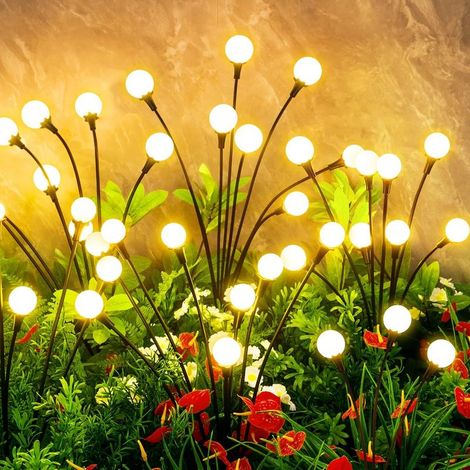 Lampes solaires d'extérieur étanches, lot de 4, 32 LED, éclairage de jardin, éclairage de terrasse, décoration de jardin, lampes solaires lucioles d'extérieur (1/4)
