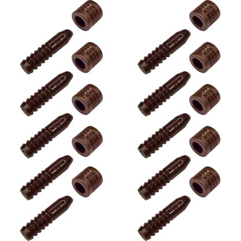 10x Goupille de guidage centrage pion en plastique mâle femelle Etagère coulissante Rallonge de table Meuble Universel, marron foncé