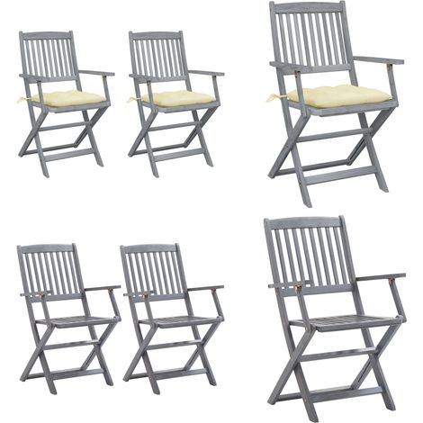 Chaises pliables d'extérieur lot de 2 et coussins Bois d'acacia - Chaise De Jardin - Chaise Pliante - Mobilier De Jardin - Acacia - Table De Jardin - Home & Living (1/5)
