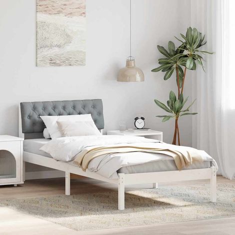 Struttura del Letto Bianco e grigio chiaro 90 x 190 cm vidaXL (1/5)